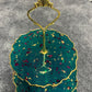 Sparkly Green with rose petals and gold flakes Three Tier Resin Cake Stand