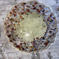 Cream, gold and clear, with rose petals and good flakes Irregular Round Pedestal Resin Cake Stand