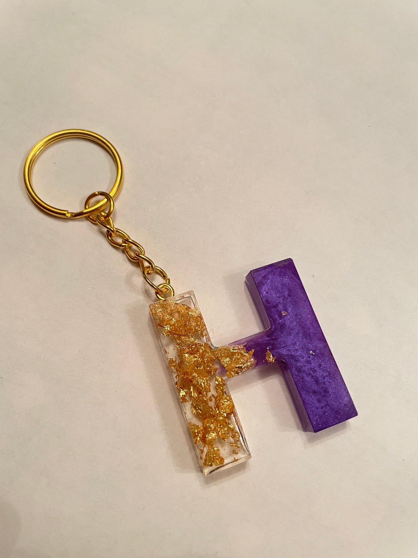 Alphabet Letter Resin Keyring - Custom