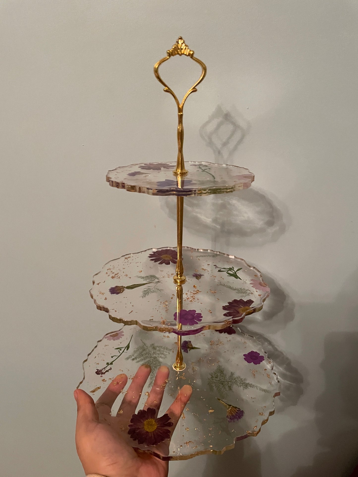 Floral Resin Tiered Cake Stand - Custom