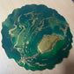 Green and gold - Round Resin Placemat