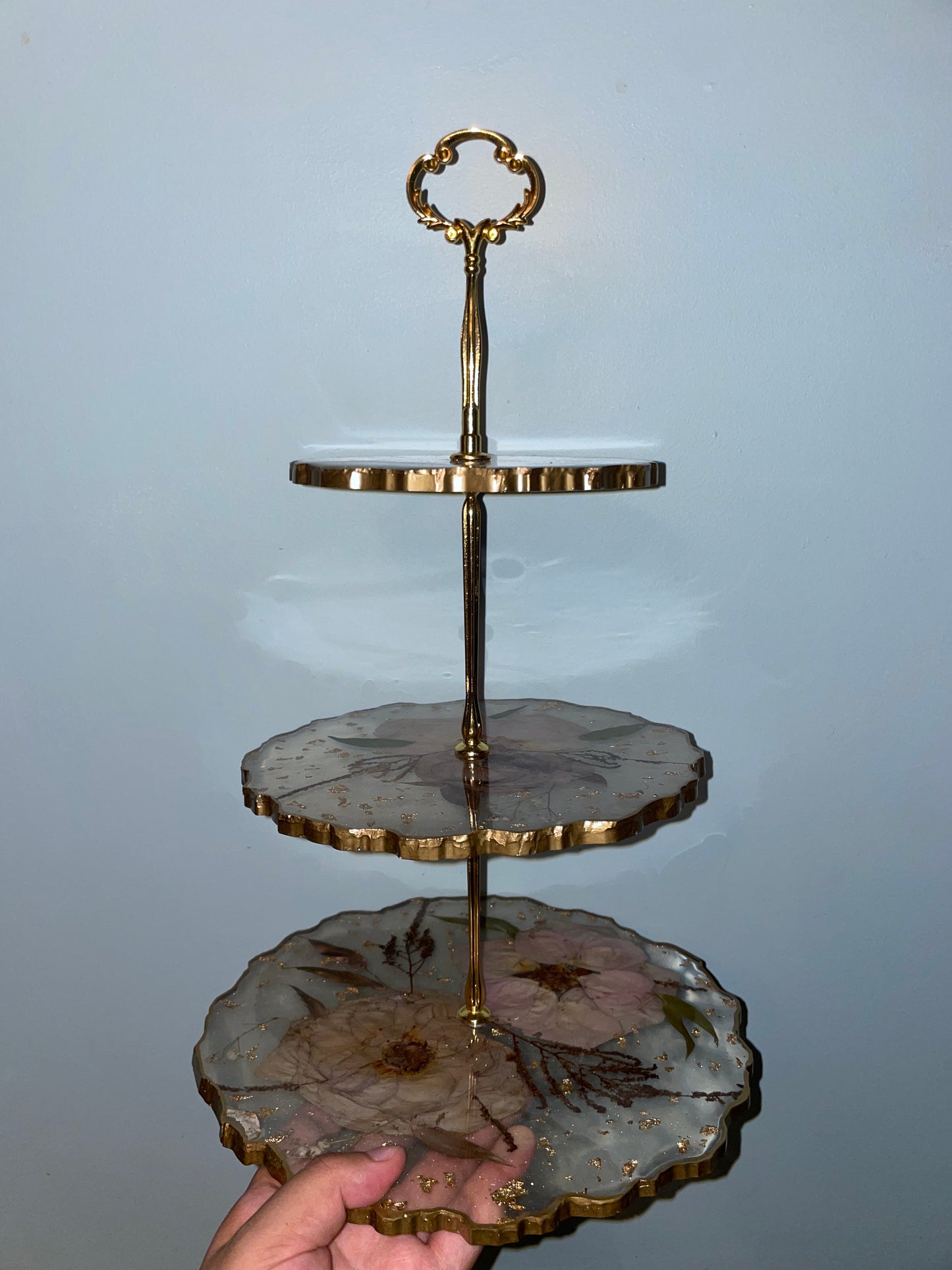 Floral Resin Tiered Cake Stand - Custom