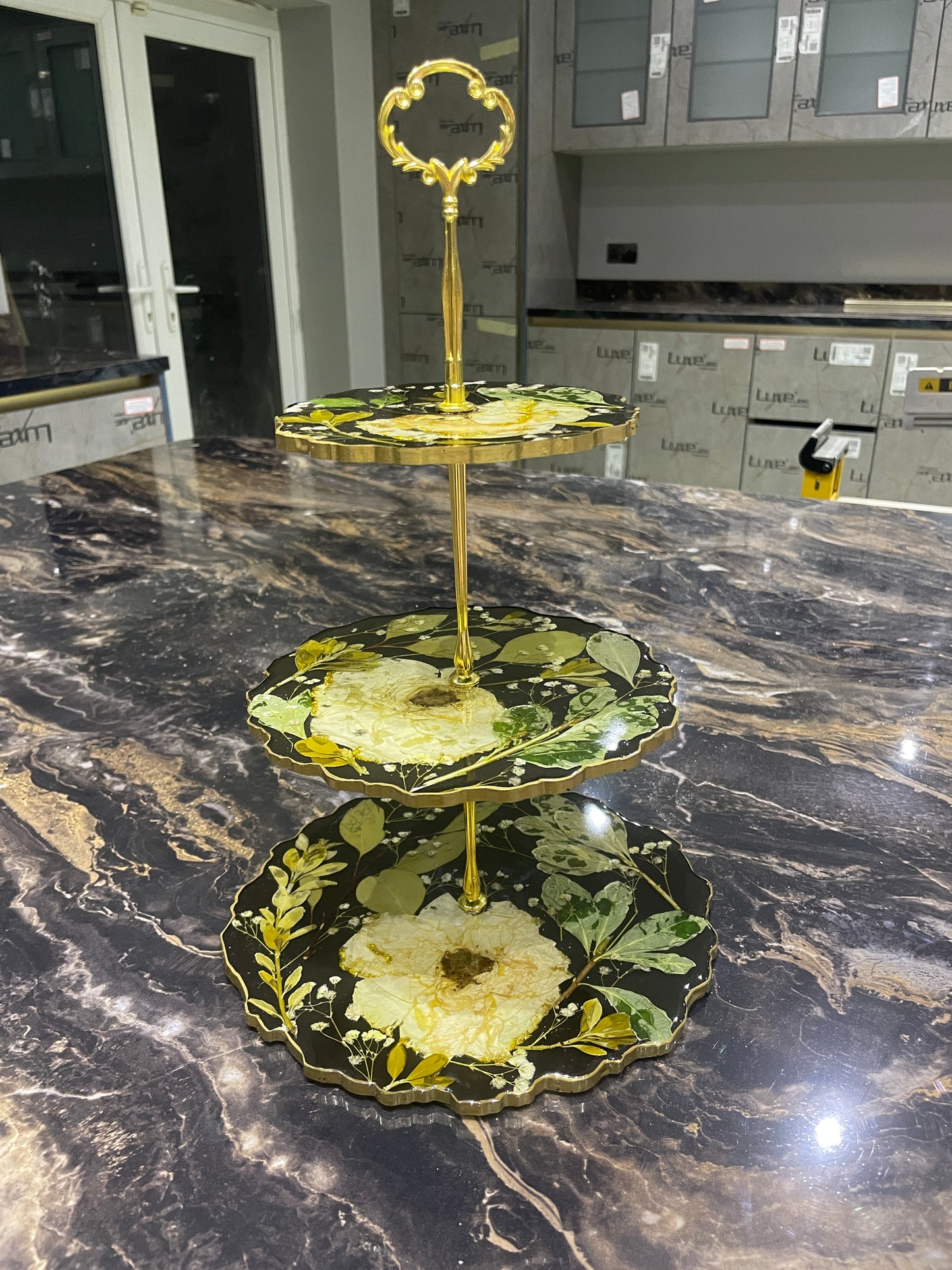 Floral Resin Tiered Cake Stand - Custom