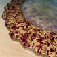 Clear, cream and gold, with rose petals and gold flakes - Round Resin Placemat