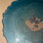 Teal, bluey green and silver with silver flakes - Round Resin Placemat