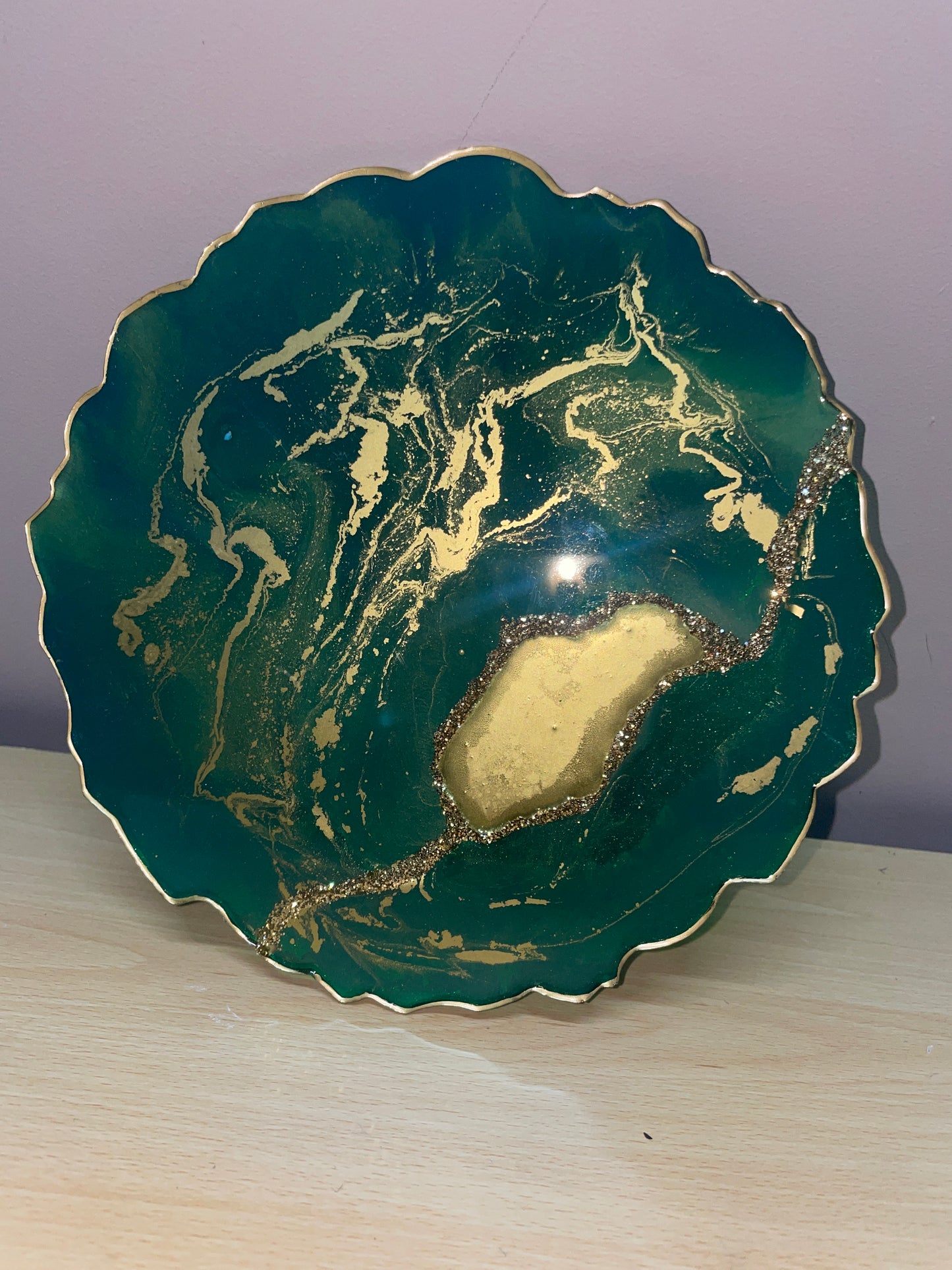 Green and gold - Round Resin Placemat