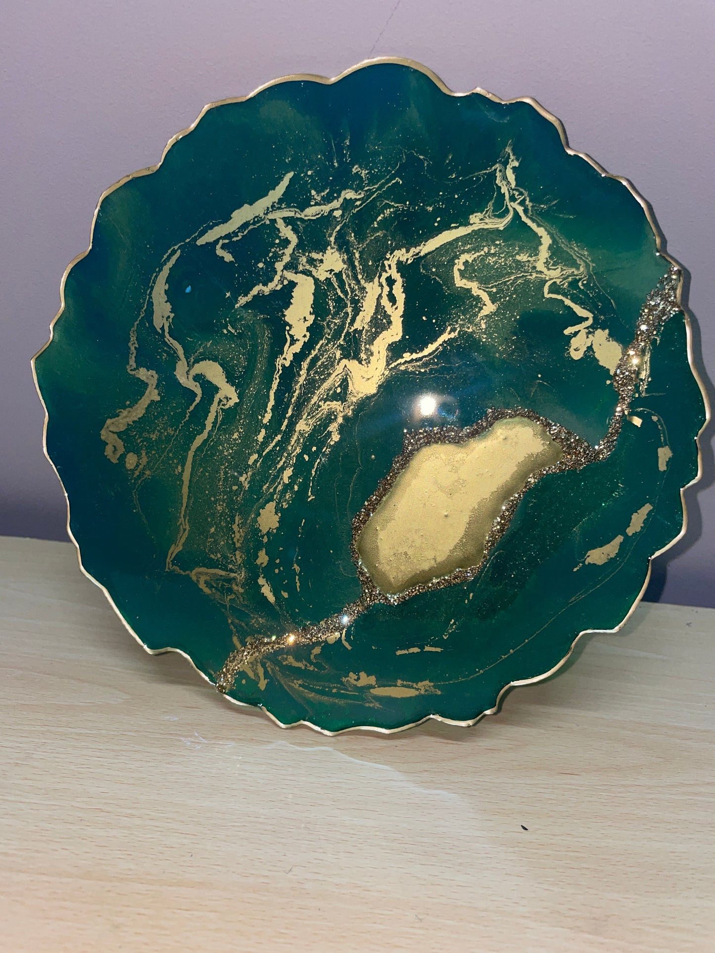 Green and gold - Round Resin Placemat