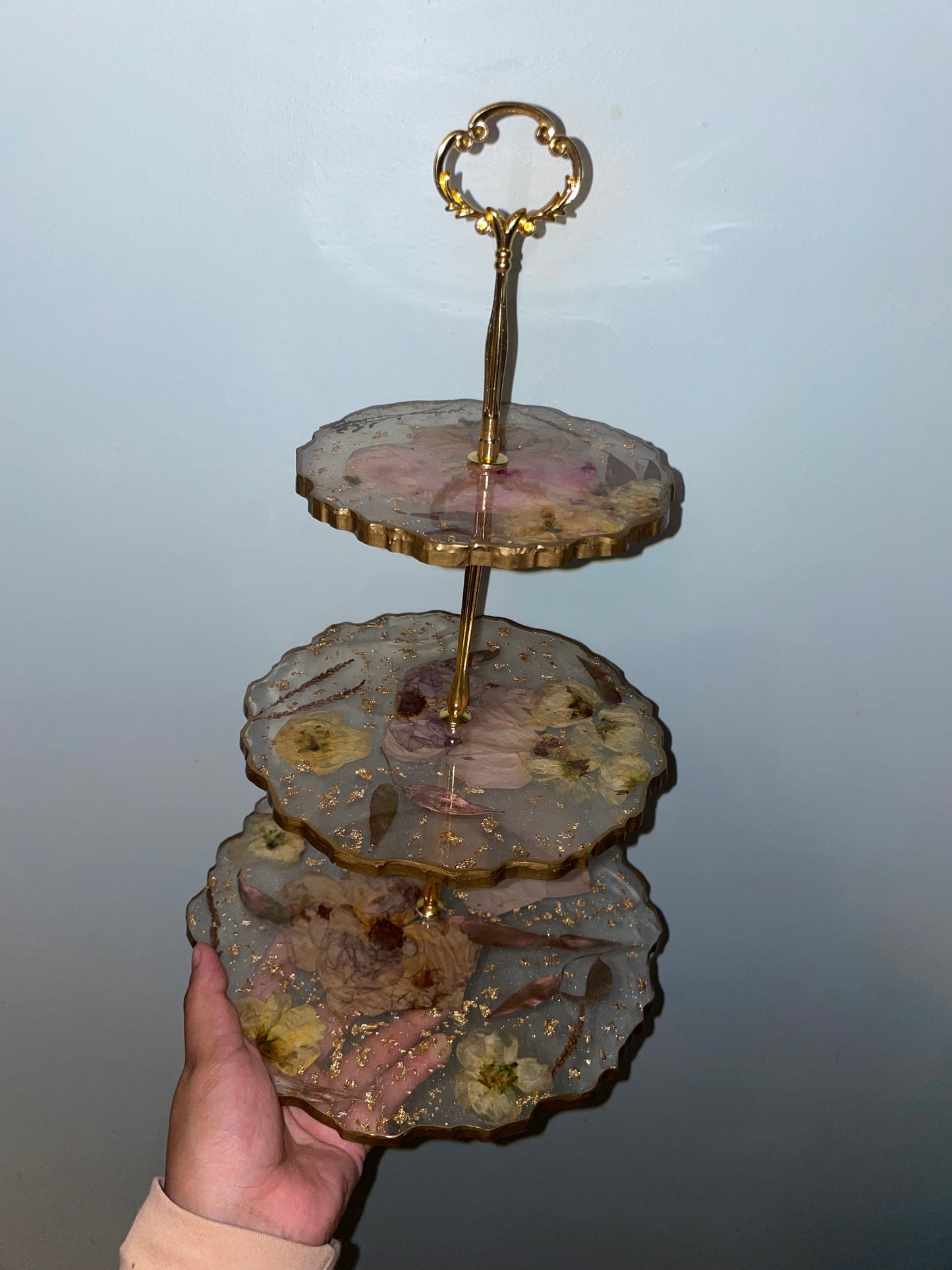 Floral Resin Tiered Cake Stand - Custom