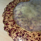 Clear, cream and gold, with rose petals and gold flakes - Round Resin Placemat