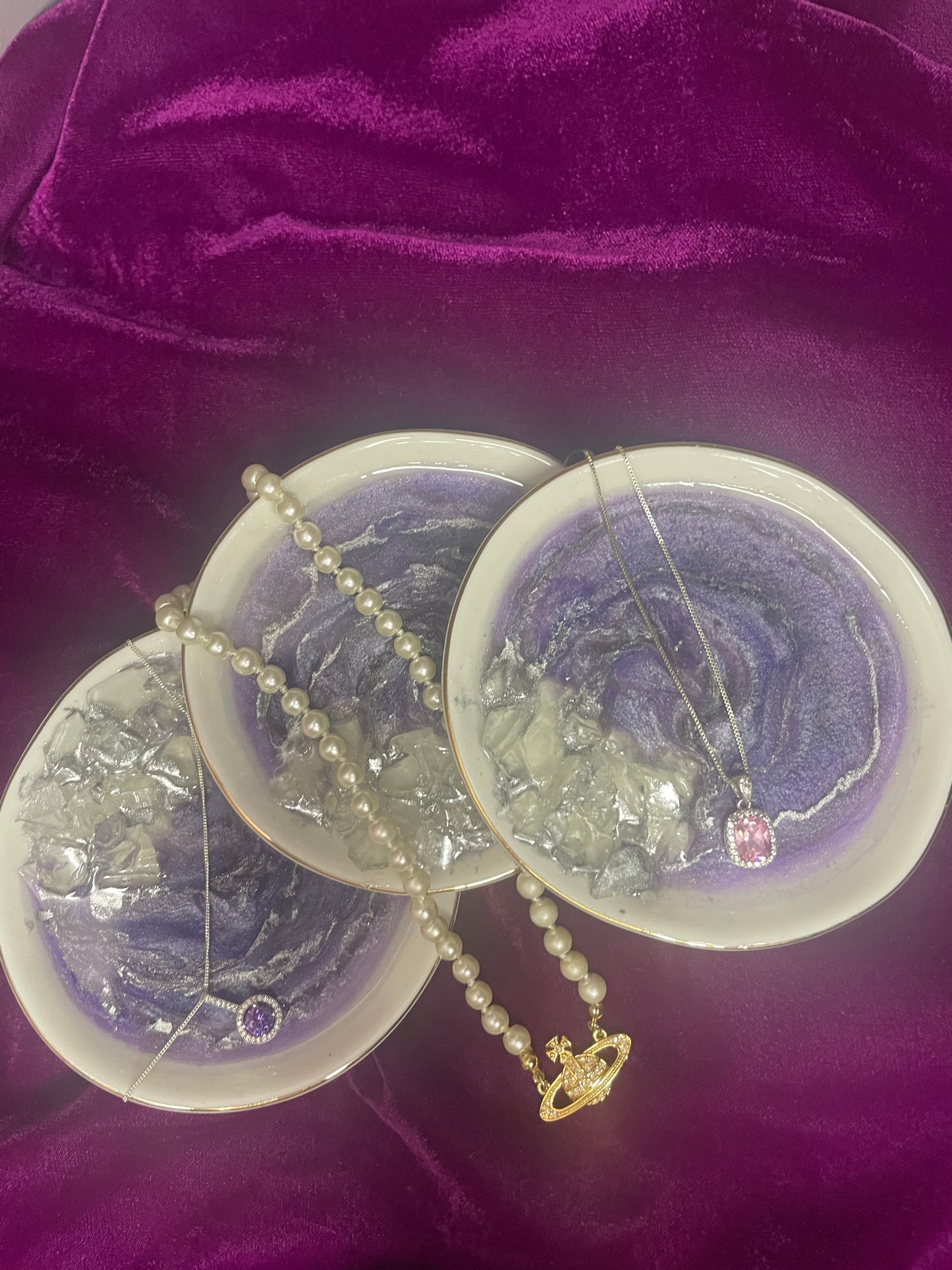 Purple Porcelain Ring Dish