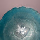 Teal, bluey green and silver with silver flakes - Round Resin Placemat