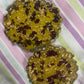 Yellow with gold flakes and rose petals Small Irregular Round Coasters - Set of 2