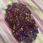 Purple with gold flakes and rose petals Small Irregular Round Coasters - Set of 2