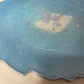 Teal, bluey green and silver with silver flakes - Round Resin Placemat