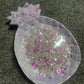 Purple, pink and silver foil glam Pineapple Resin Trinket Tray