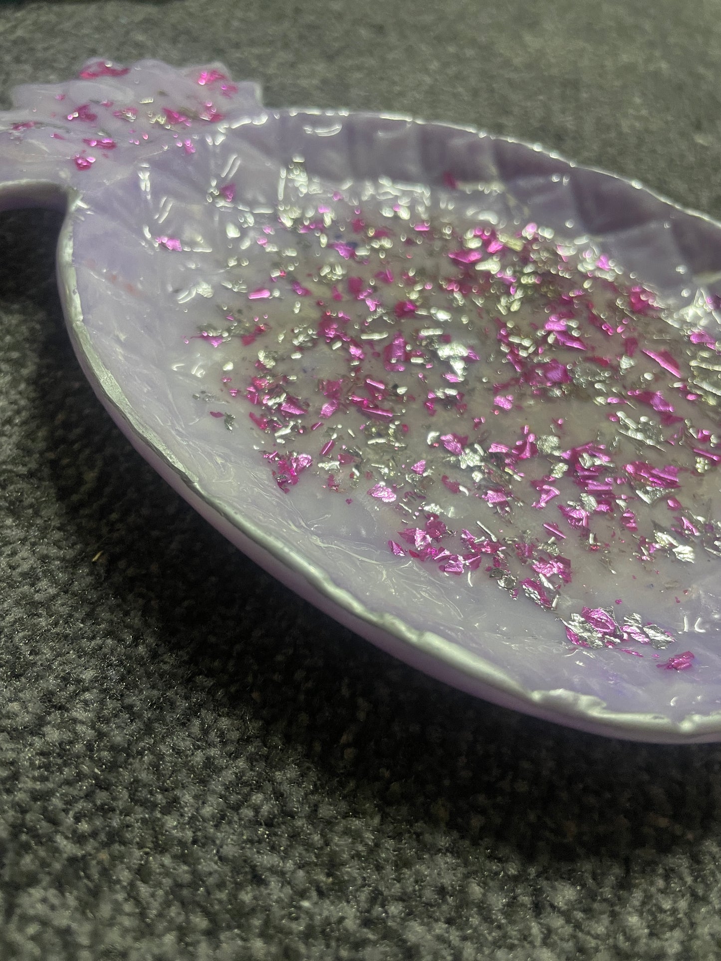 Purple, pink and silver foil glam Pineapple Resin Trinket Tray