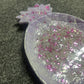 Purple, pink and silver foil glam Pineapple Resin Trinket Tray