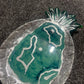 Silver Glitter and green marble geode Pineapple Resin Trinket Tray