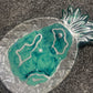 Silver Glitter and green marble geode Pineapple Resin Trinket Tray