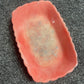 Red and White Marble With Silver Flakes Rectangle Pleated Resin Trinket Tray