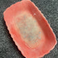 Red and White Marble With Silver Flakes Rectangle Pleated Resin Trinket Tray