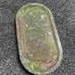 Light pink and light green with silver Flakes Oval Resin Trinket Tray