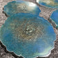 Blue, Clear and Silver Coasters - Set of 4