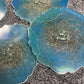 Blue, Clear and Silver Coasters - Set of 4