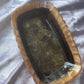 Black and Gold, with gold flakes Rectangle Pleated Resin Trinket Tray