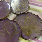 Purple, white and gold Small Irregular Round Coasters - Set of 4