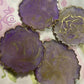 Purple, white and gold Small Irregular Round Coasters - Set of 4