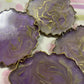 Purple, white and gold Small Irregular Round Coasters - Set of 4