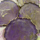 Purple, white and gold Small Irregular Round Coasters - Set of 4