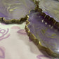 Purple, white and gold Small Irregular Round Coasters - Set of 4