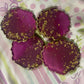 Purple, pinkish ombre, with gold flakes Small Irregular Round Coasters - Set of 4