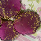 Purple, pinkish ombre, with gold flakes Small Irregular Round Coasters - Set of 4