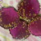 Purple, pinkish ombre, with gold flakes Small Irregular Round Coasters - Set of 4