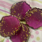 Purple, pinkish ombre, with gold flakes Small Irregular Round Coasters - Set of 4