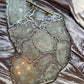 Silver and White Quartz and Glass  - Extra Large Geode Resin Tray