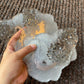 Silver, clear and fireglass Geode Resin Coasters - Set of 4