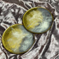 Purple, white and gold Round Resin Coasters - Set of 2