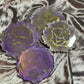 Purple, white and gold Small Irregular Round Coasters - Set of 4