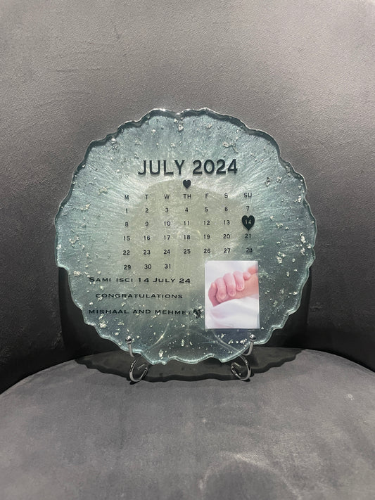 Round Plaque with Stand + Writing - Custom