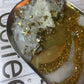 White, silver gold glitter and glasswork, Oval Silver Metal Resin Trinket Tray