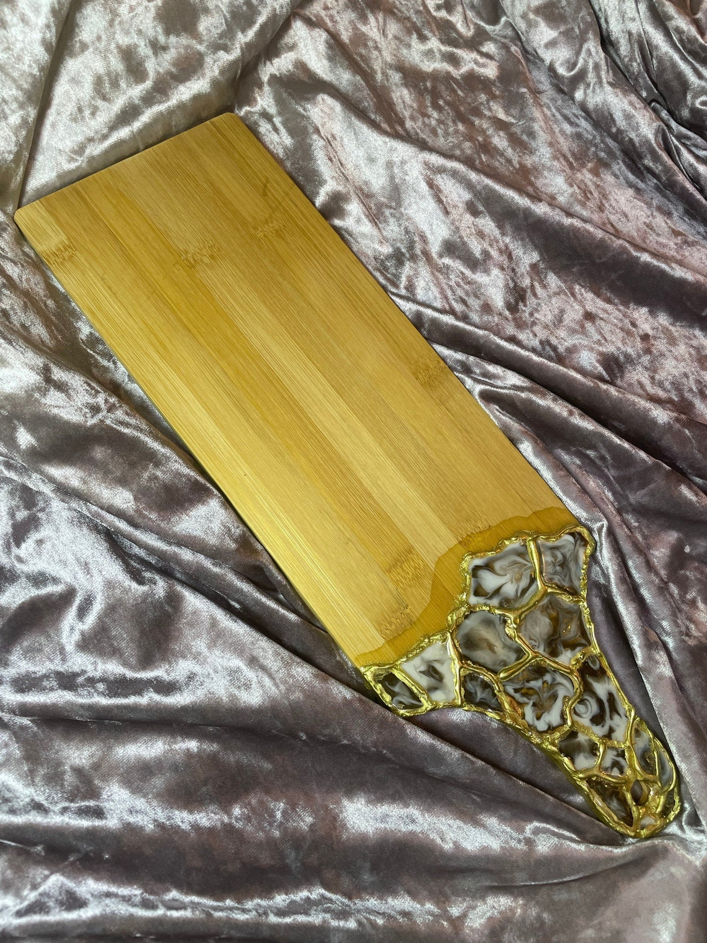 Bamboo Charcuterie Paddle Board 48x15cm - Custom - EpoxyCore - [shop_type] 