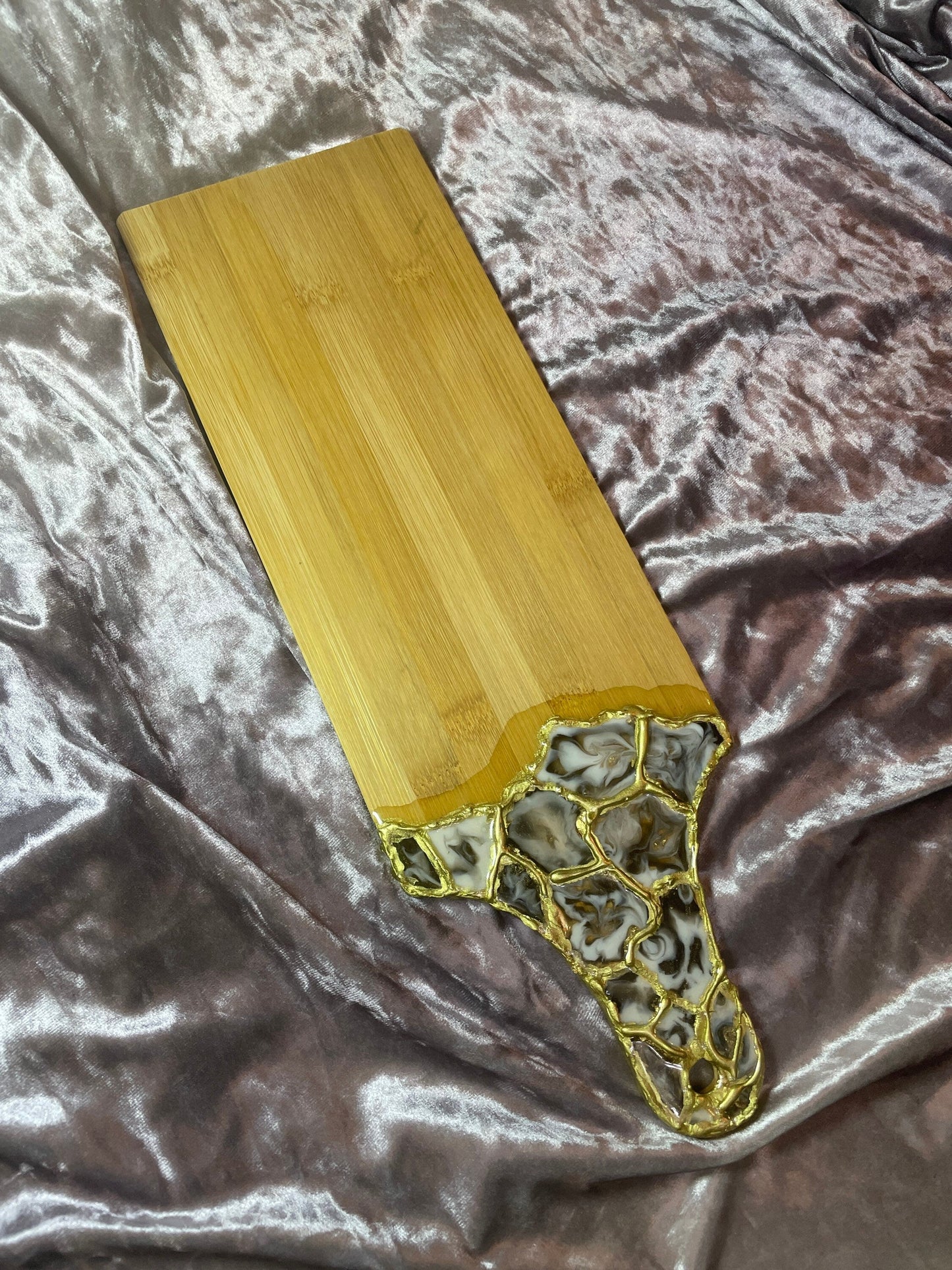 Bamboo Charcuterie Paddle Board 48x15cm - Custom - EpoxyCore - [shop_type] 