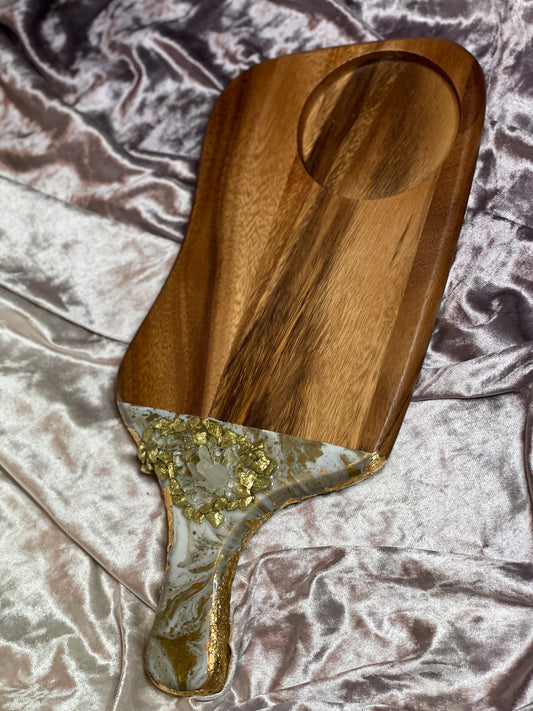 Acacia Resin Irregular Charcuterie Paddle Board 43x19cm - Custom