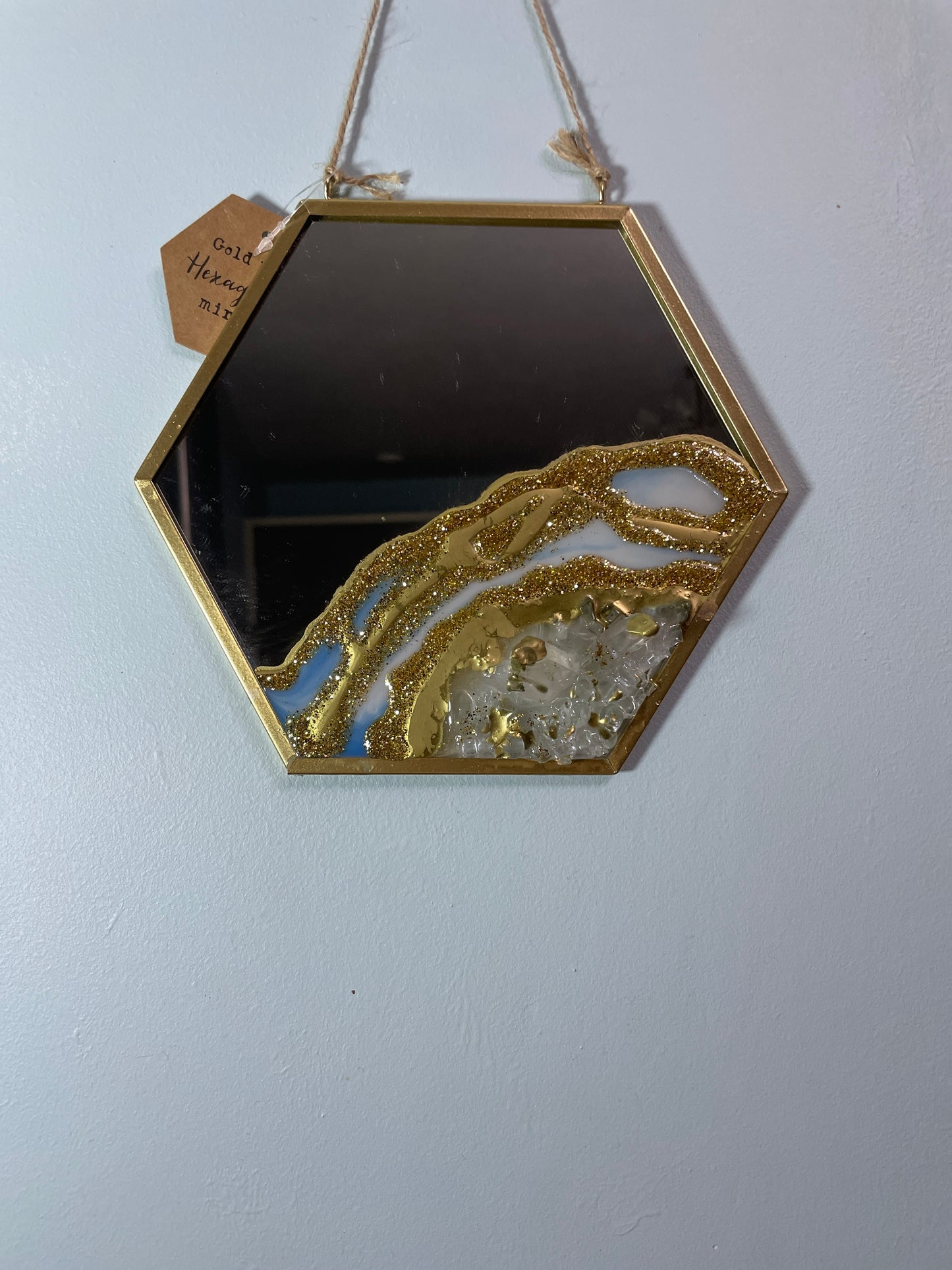 Hexagonal Wall Hanging Resin Mirror - Custom Wall Art