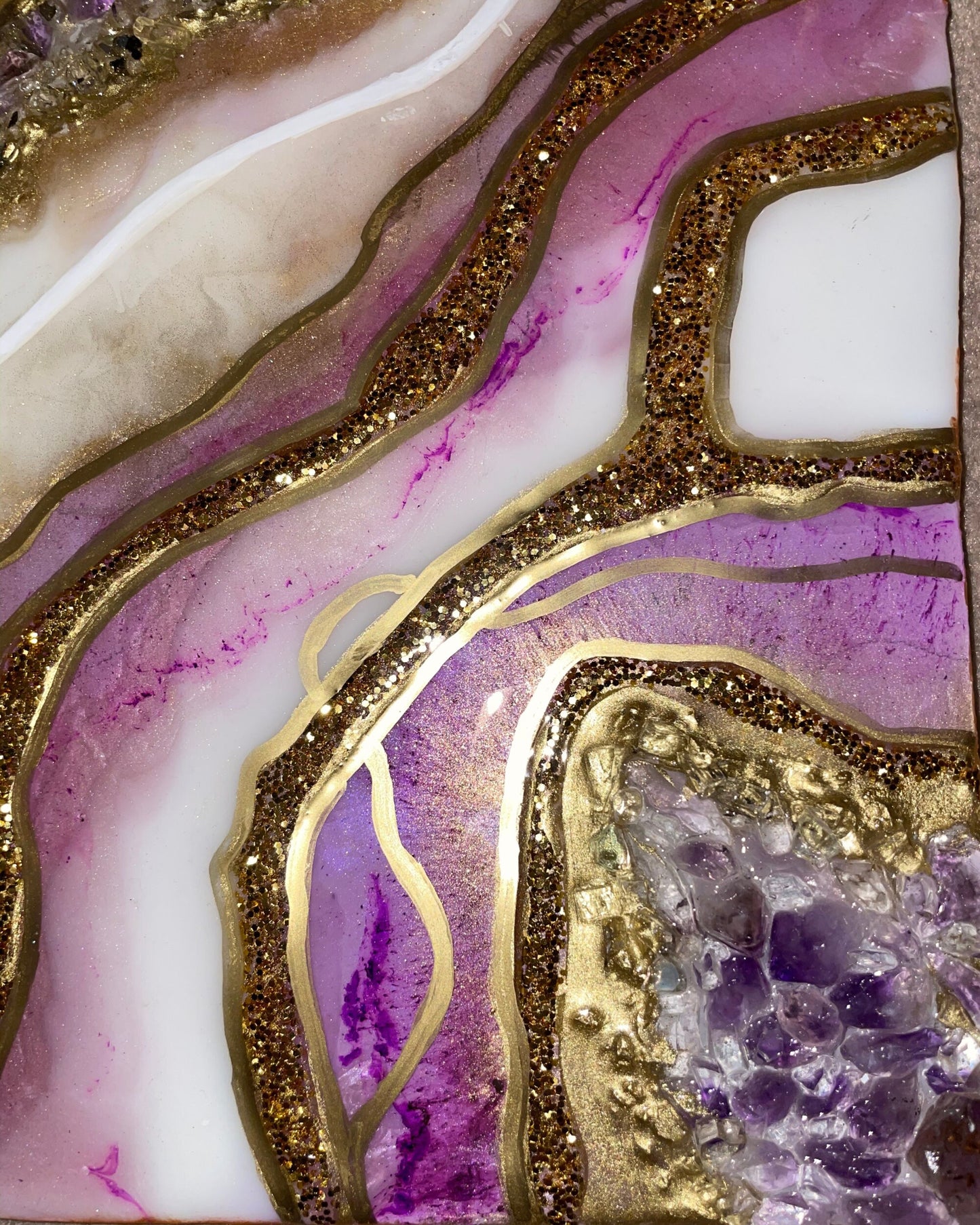 Amethyst Geode Inspired Resin Diptych Wall Art - Original - EpoxyCore - [shop_type] 