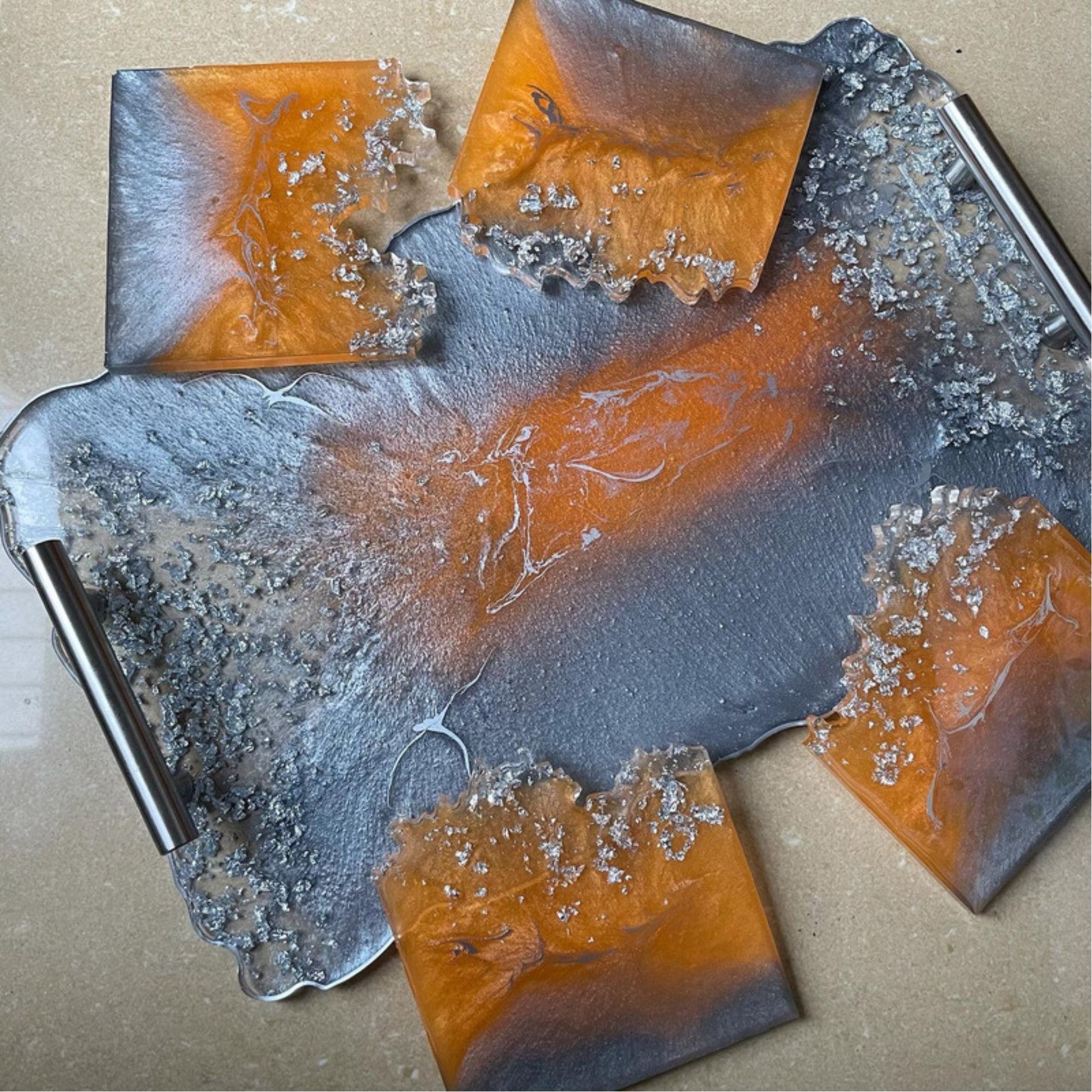 Large Rectangle Resin Tray + Coasters - Custom - EpoxyCore - [shop_type] 